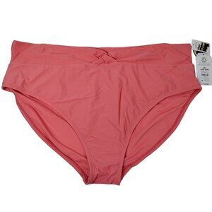 Time and Tru Womens 3XL Peach Glow High Knotted Waist Bikini Bottoms New